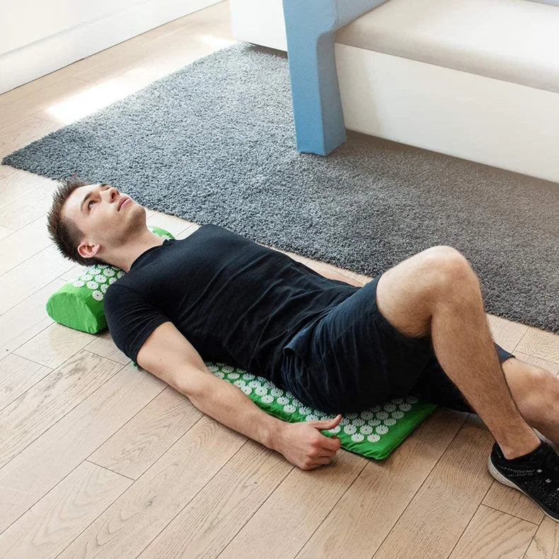 Acupressure Mat & Pillow Set — Back, Neck & Foot Massage Mat for Tension & Recovery