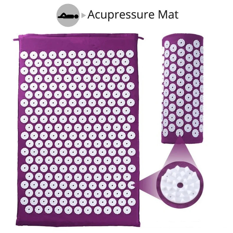 Acupressure Mat & Pillow Set — Back, Neck & Foot Massage Mat for Tension & Recovery