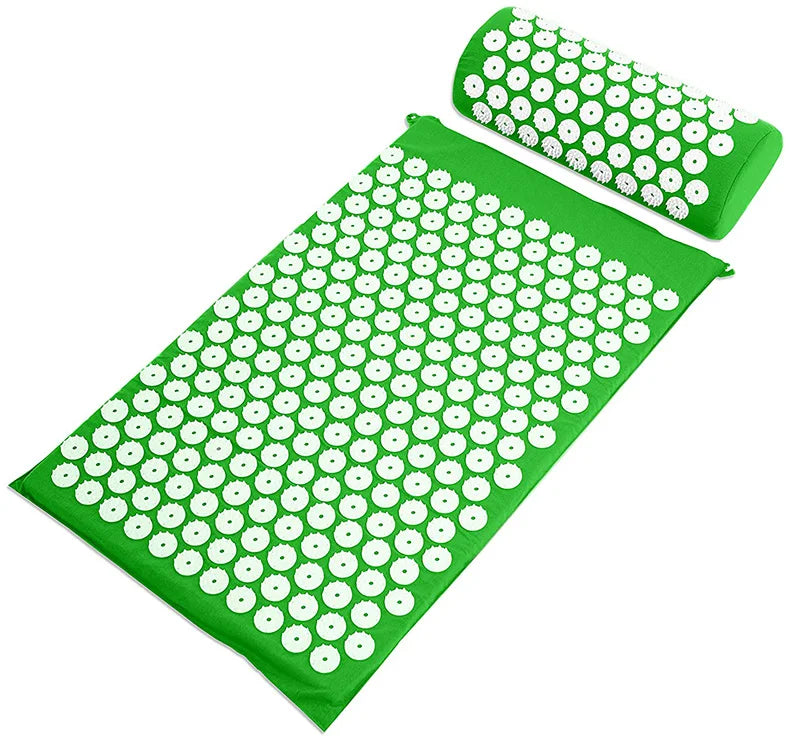 Acupressure Mat & Pillow Set — Back, Neck & Foot Massage Mat for Tension & Recovery