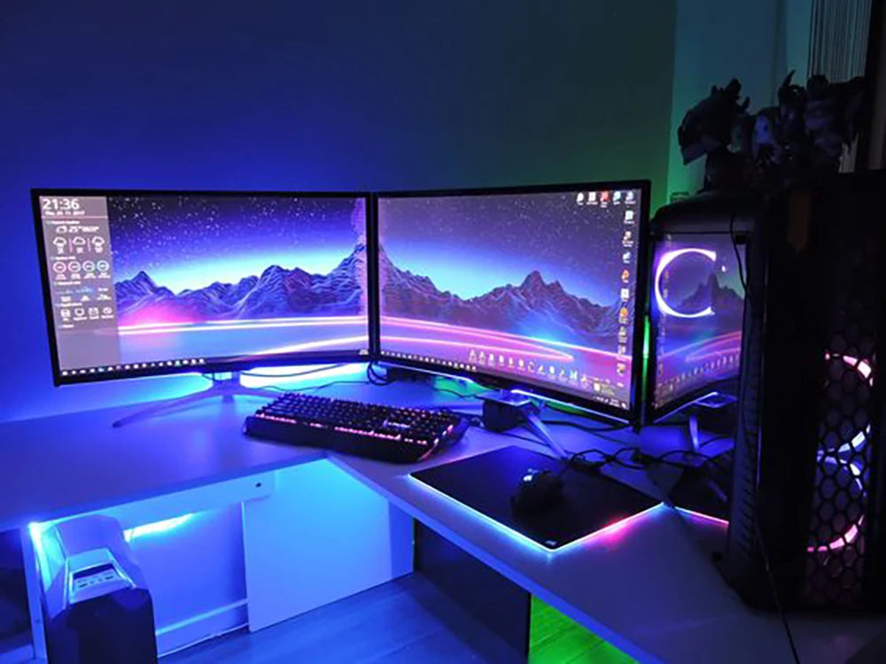 RGB LED Strip Lights — App & Remote Controlled, Music Sync Room Lighting