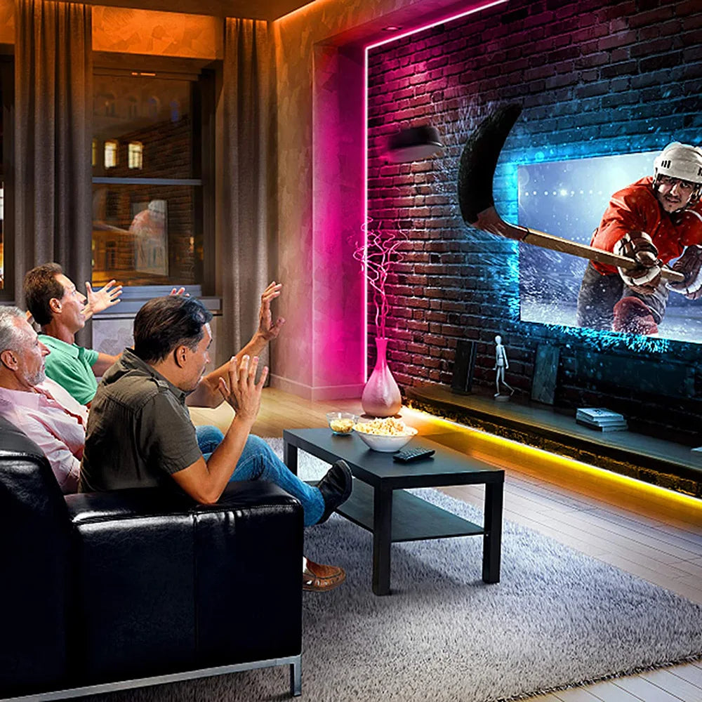 RGB LED Strip Lights — App & Remote Controlled, Music Sync Room Lighting