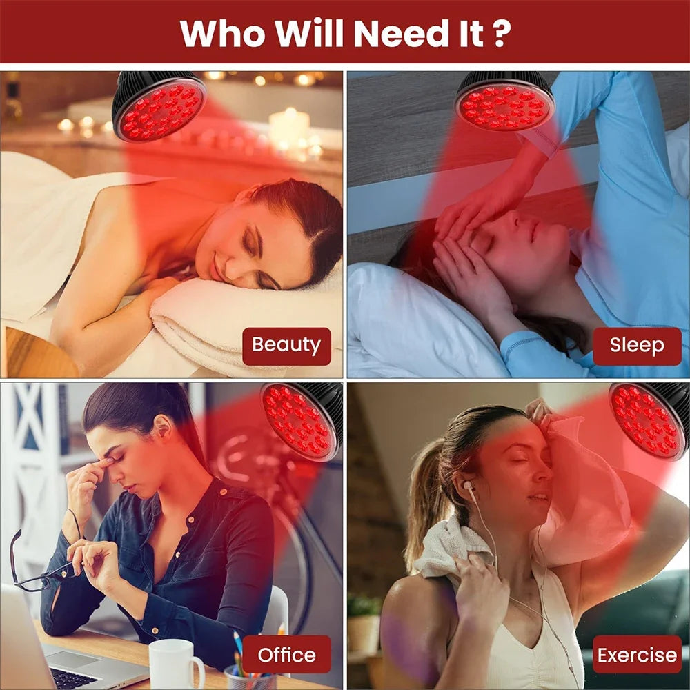 Red Light Therapy Lamp — 660nm & 850nm Infrared Device for Skin Health & Joint Recovery