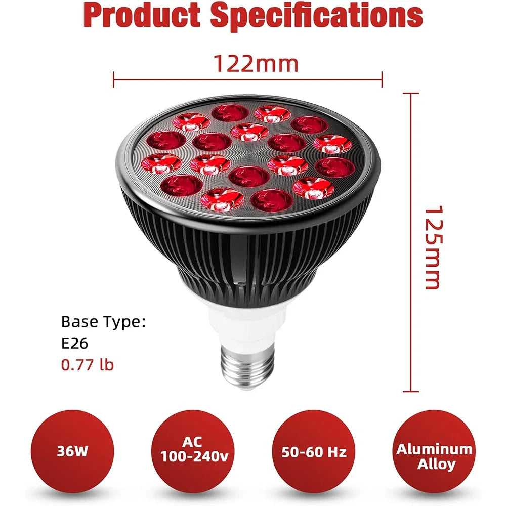 Red Light Therapy Lamp — 660nm & 850nm Infrared Device for Skin Health & Joint Recovery