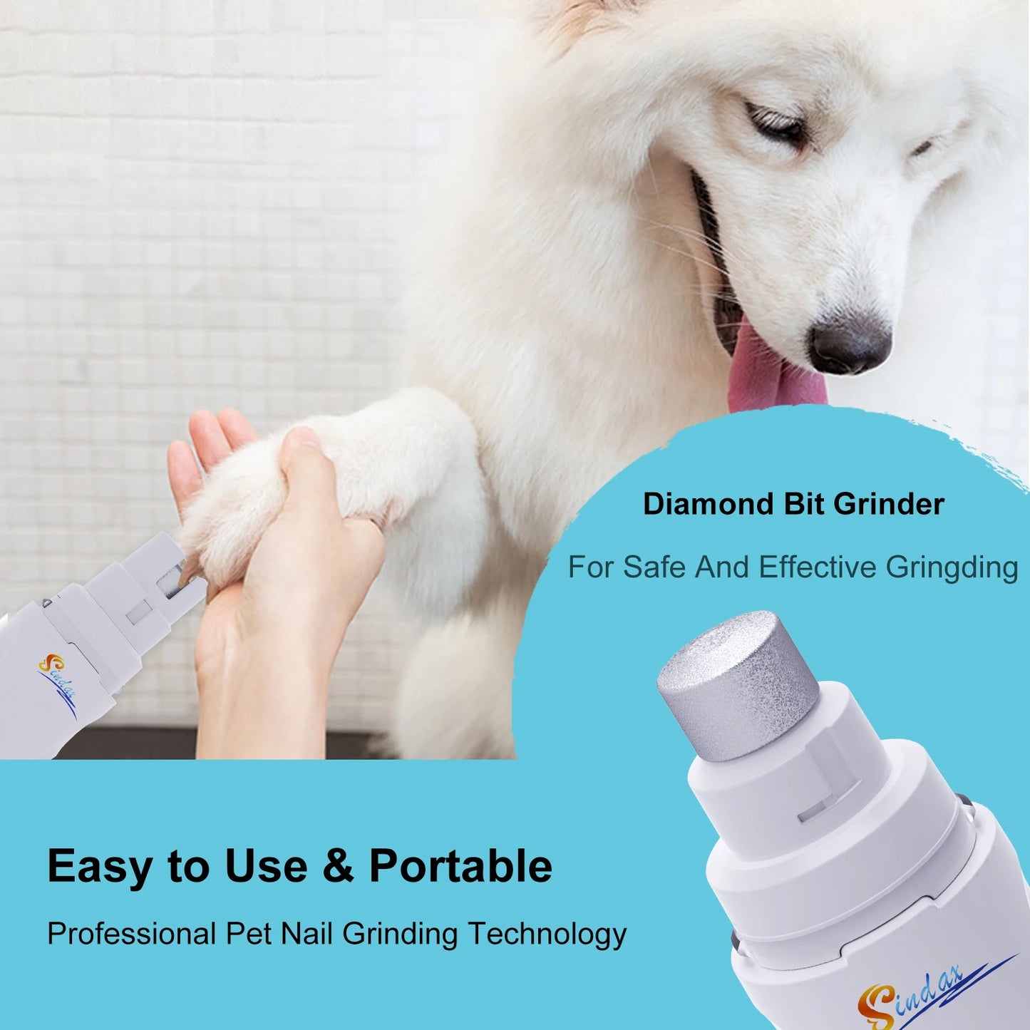 Quiet Dog Nail Grinder — Painless Rechargeable Pet Paw Trimmer