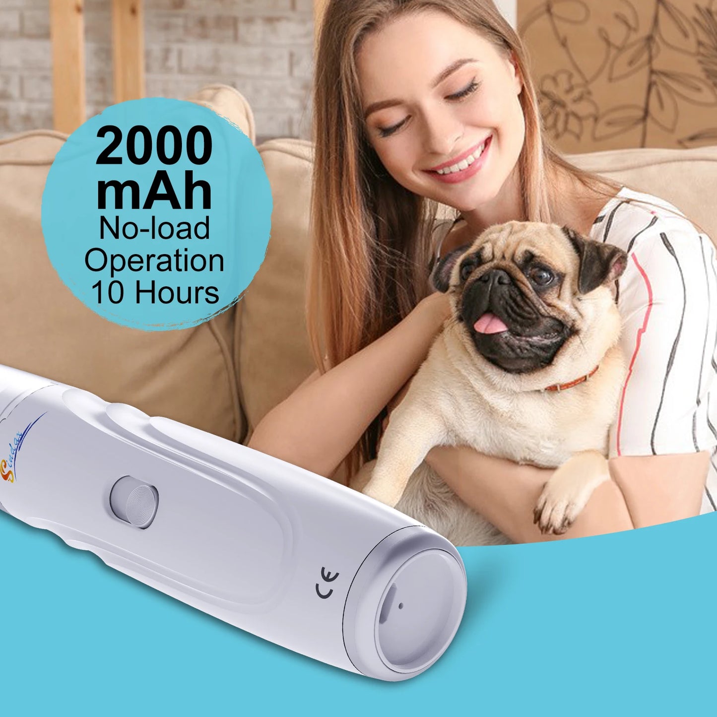 Quiet Dog Nail Grinder — Painless Rechargeable Pet Paw Trimmer