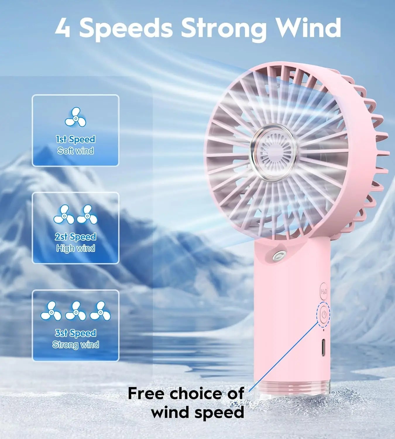 MistBreeze Portable Misting Fan — Handheld Personal Cooler with Cooling Mist Spray