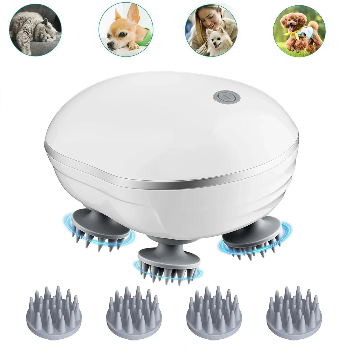 Electric Scalp Massager — Waterproof Cordless Head Massager for Hair & Relaxation