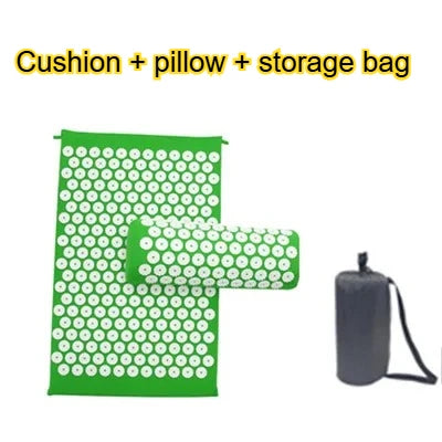 Acupressure Mat & Pillow Set — Back, Neck & Foot Massage Mat for Tension & Recovery