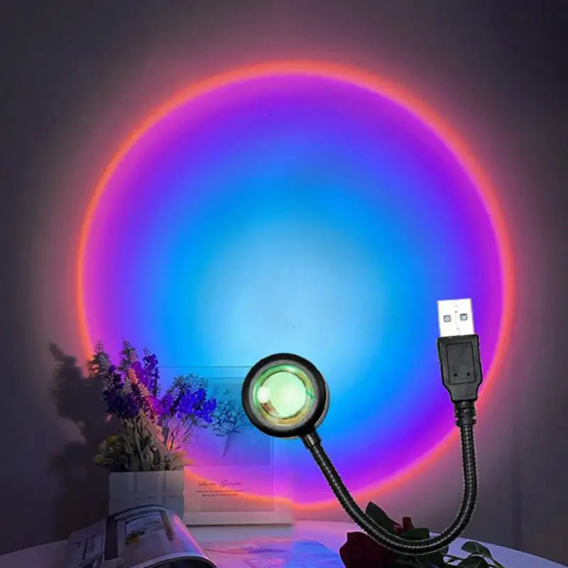 RGB Sunset Lamp — 16-Color LED Projection Light with Remote