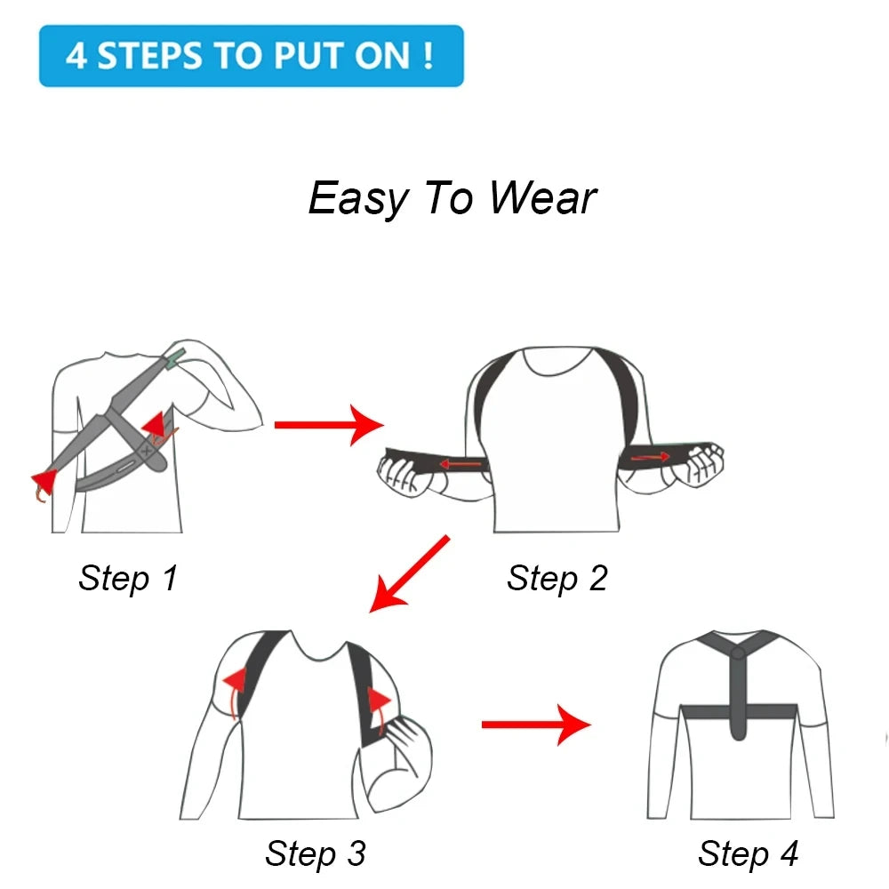 Posture Corrector — Adjustable Back & Shoulder Brace for Pain Relief