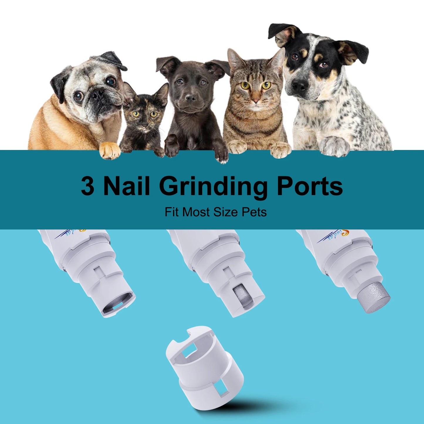Quiet Dog Nail Grinder — Painless Rechargeable Pet Paw Trimmer