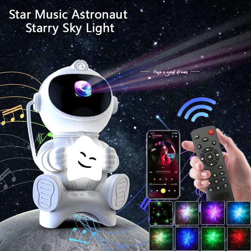 Astronaut Galaxy Star Projector — Nebula Night Light for Bedroom