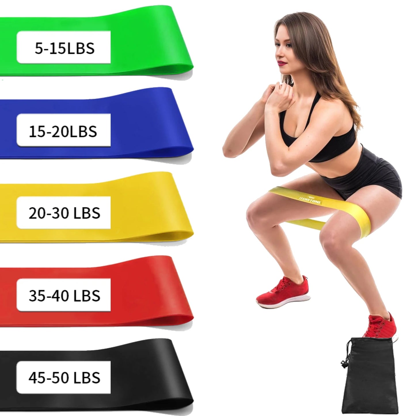 Resistance Bands Set — 5 Levels for Home Workouts, Booty & Legs