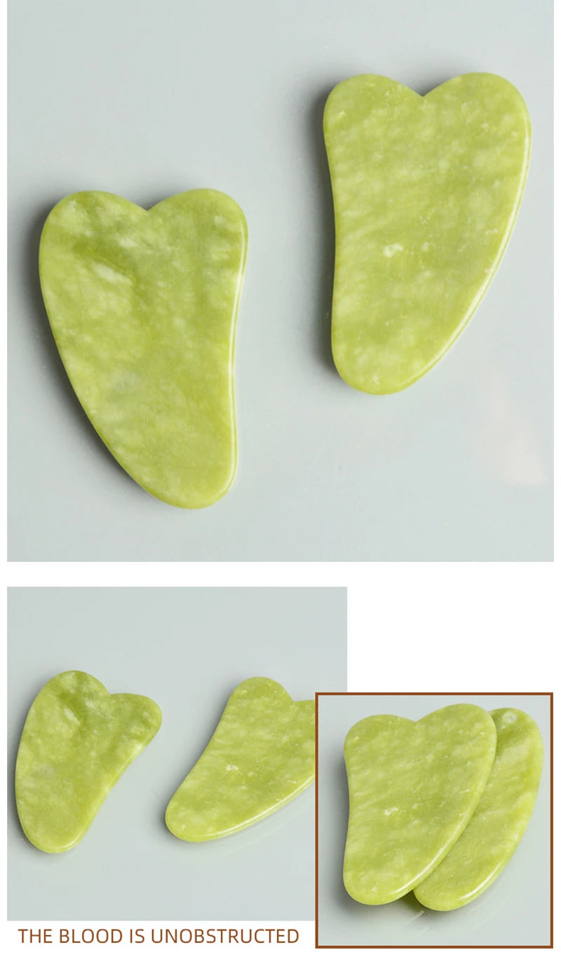 Jade Gua Sha & Roller Set — Facial Massage Tools for Glow & Lift