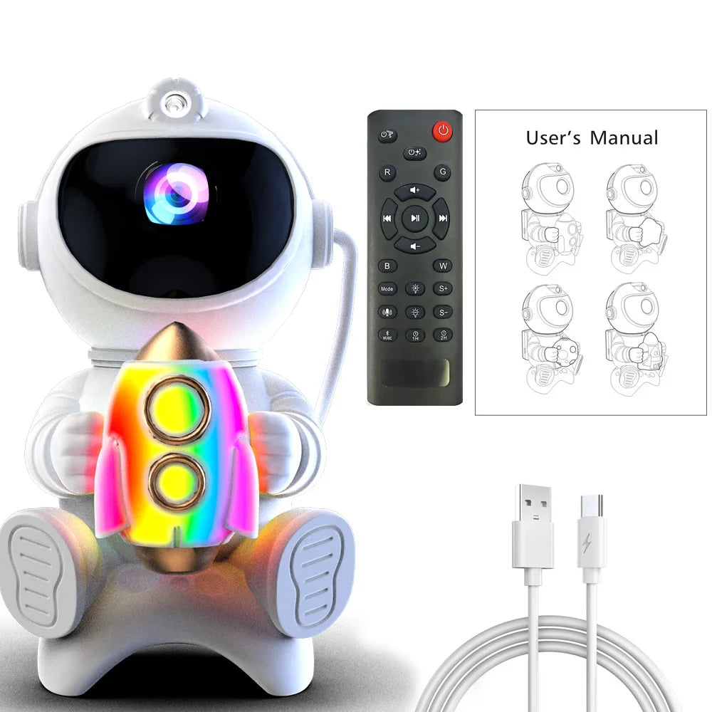 Astronaut Galaxy Star Projector — Nebula Night Light for Bedroom