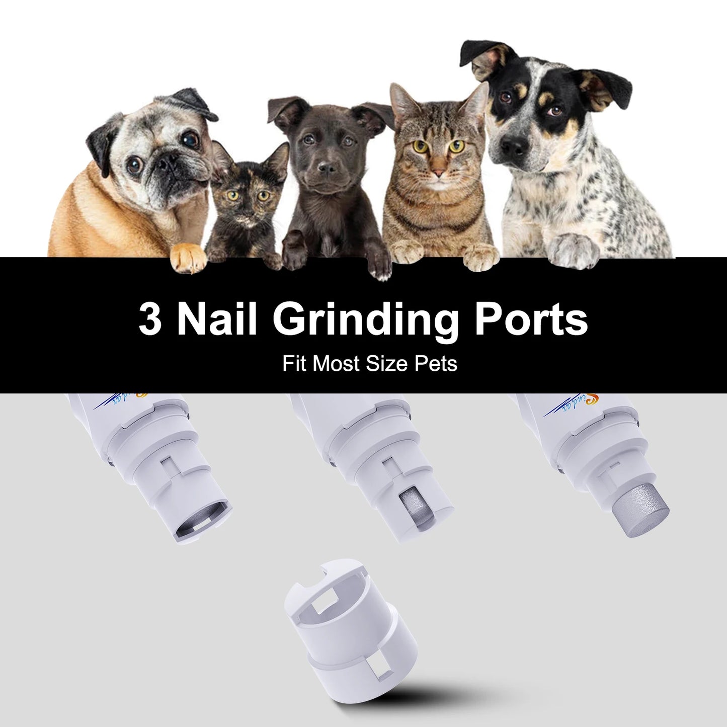 Quiet Dog Nail Grinder — Painless Rechargeable Pet Paw Trimmer
