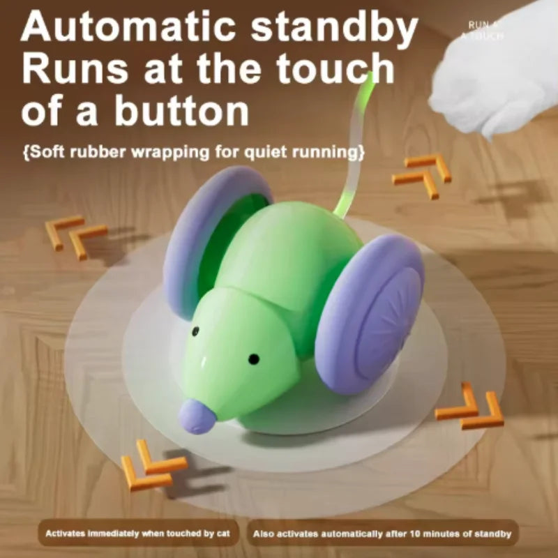 Smart Chase Interactive Cat Toy — Self-Driving Mouse with Auto Obstacle Avoidance