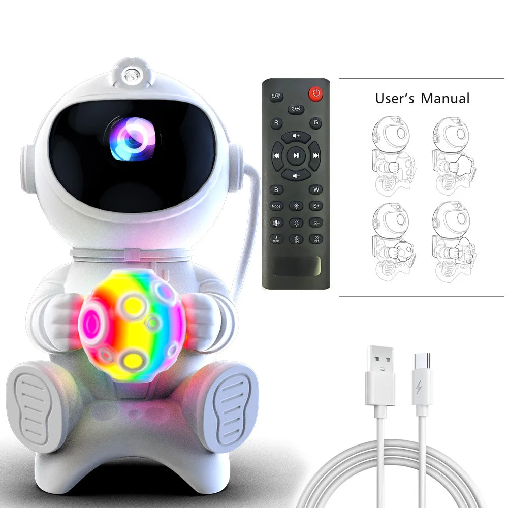 Astronaut Galaxy Star Projector — Nebula Night Light for Bedroom