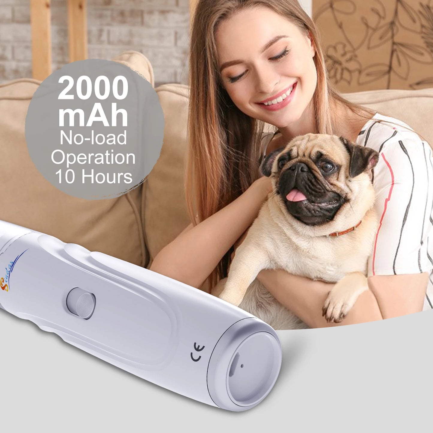 Quiet Dog Nail Grinder — Painless Rechargeable Pet Paw Trimmer