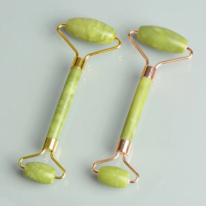 Jade Gua Sha & Roller Set — Facial Massage Tools for Glow & Lift