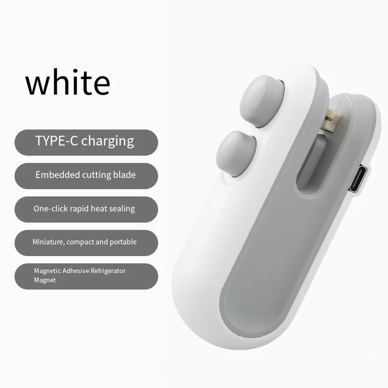 Mini Bag Sealer — Rechargeable Handheld Heat Sealer for Snacks & Food Storage