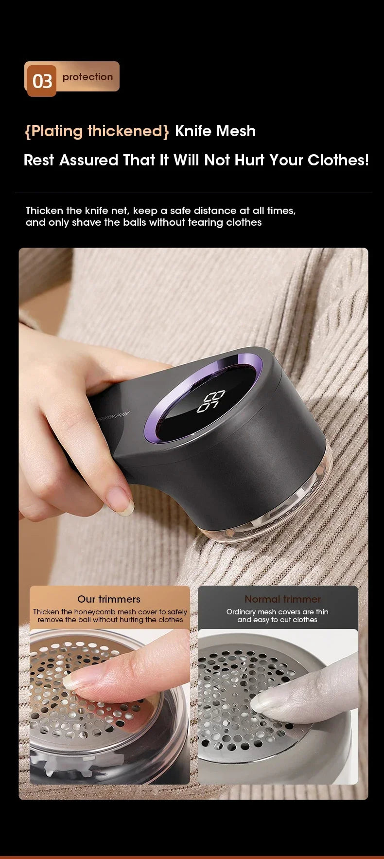 Electric Lint Remover & Fabric Shaver — Rechargeable Fuzz Remover
