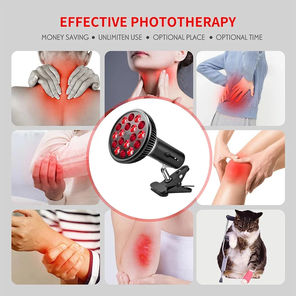 Red Light Therapy Lamp — 660nm & 850nm Infrared Device for Skin Health & Joint Recovery