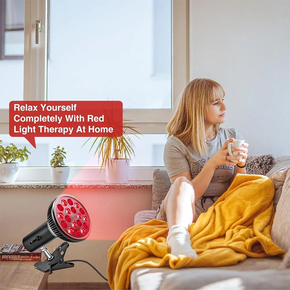 Red Light Therapy Lamp — 660nm & 850nm Infrared Device for Skin Health & Joint Recovery