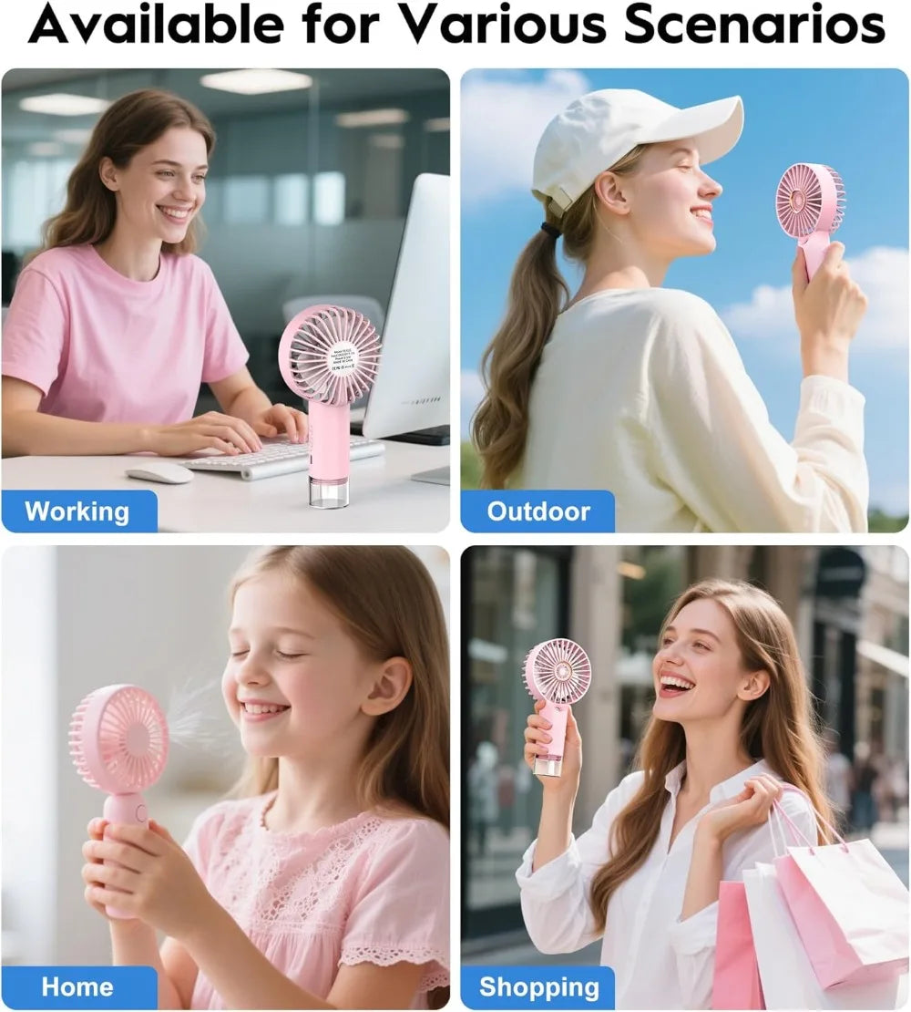 MistBreeze Portable Misting Fan — Handheld Personal Cooler with Cooling Mist Spray