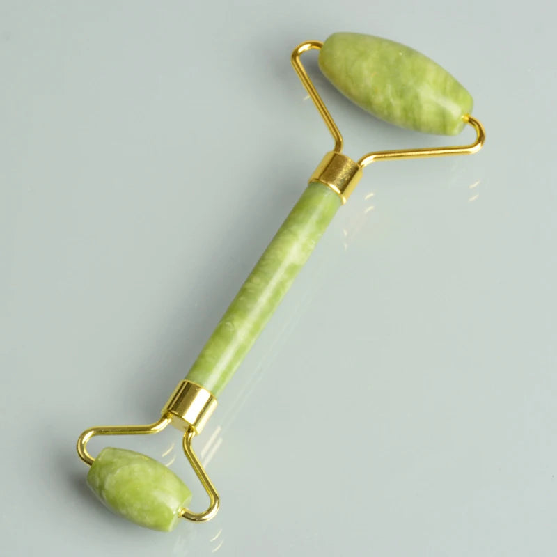 Jade Gua Sha & Roller Set — Facial Massage Tools for Glow & Lift