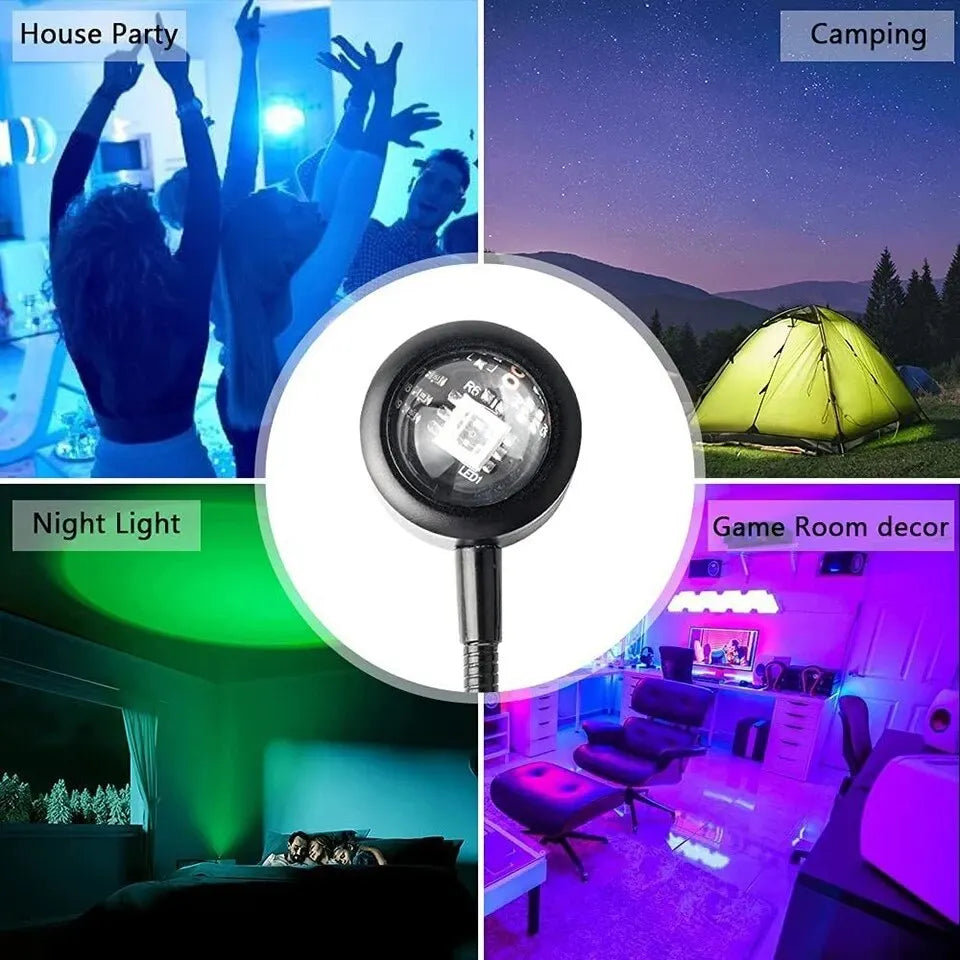 RGB Sunset Lamp — 16-Color LED Projection Light with Remote