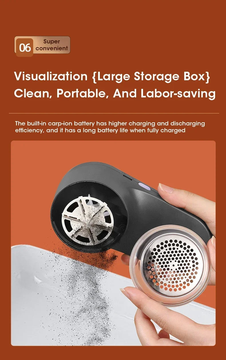 Electric Lint Remover & Fabric Shaver — Rechargeable Fuzz Remover