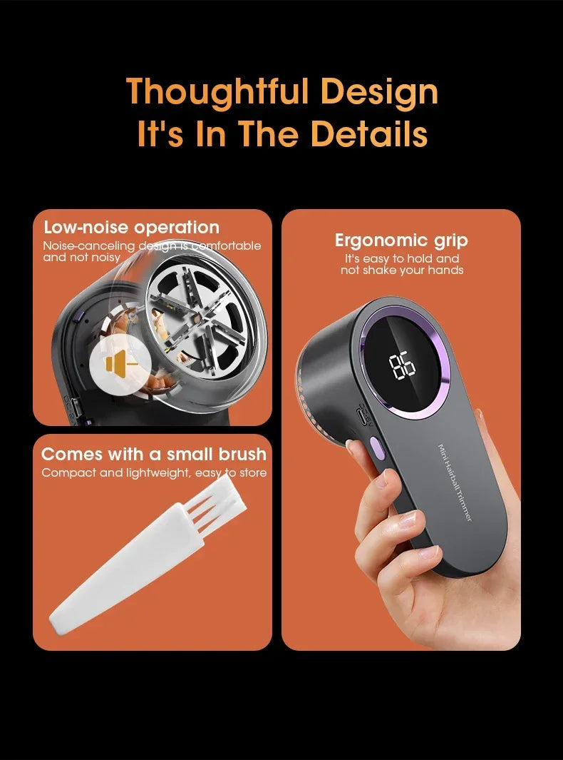 Electric Lint Remover & Fabric Shaver — Rechargeable Fuzz Remover