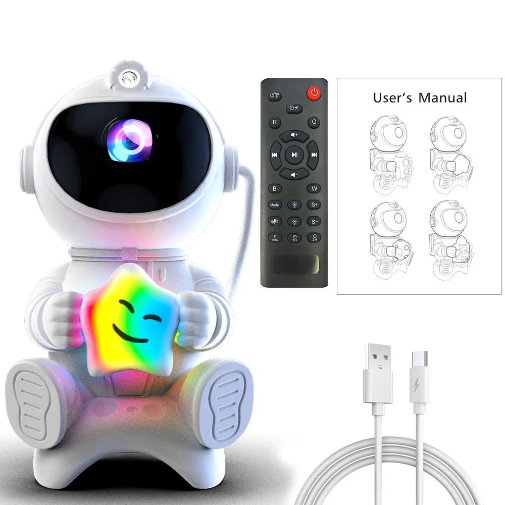 Astronaut Galaxy Star Projector — Nebula Night Light for Bedroom